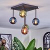 Chehalis ceiling light, globe light blue, green, coppery, 5-light sources