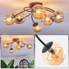 Chehalis ceiling light, globe light 56 cm Amber, 6-light sources