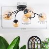 Chehalis ceiling light, globe light 56 cm Amber, 6-light sources