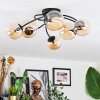 Chehalis ceiling light, globe light 56 cm Amber, 6-light sources
