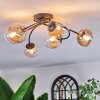 Chehalis ceiling light, globe light Amber, clear, 6-light sources