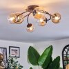 Chehalis ceiling light, globe light Amber, clear, 6-light sources