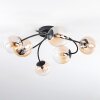 Chehalis ceiling light, globe light Amber, clear, 6-light sources