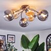 Chehalis ceiling light, globe light 64 cm Amber, clear, Smoke-coloured, 6-light sources