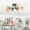 Chehalis ceiling light, globe light 60 cm Amber, clear, 6-light sources