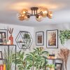 Chehalis ceiling light, globe light 60 cm Amber, clear, 6-light sources