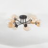 Chehalis ceiling light, globe light 60 cm Amber, clear, 6-light sources