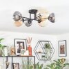 Chehalis ceiling light, globe light 60 cm Amber, clear, Smoke-coloured, 6-light sources