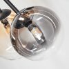 Chehalis ceiling light, globe light 60 cm Amber, clear, Smoke-coloured, 6-light sources