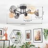 Chehalis ceiling light, globe light 60 cm Amber, clear, Smoke-coloured, 6-light sources