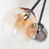 Chehalis ceiling light, globe light 60 cm Amber, clear, Smoke-coloured, 6-light sources