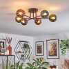 Chehalis ceiling light, globe light blue, green, coppery, 6-light sources