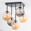 Chehalis ceiling light, globe light Amber, Smoke-coloured, 5-light sources