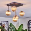 Chehalis ceiling light, globe light Amber, 5-light sources
