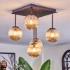 Chehalis ceiling light, globe light Amber, 5-light sources