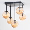 Chehalis ceiling light, globe light Amber, 5-light sources