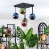 Chehalis ceiling light, globe light blue, green, coppery, 5-light sources