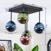 Chehalis ceiling light, globe light blue, green, coppery, 5-light sources