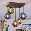 Chehalis ceiling light, globe light blue, green, coppery, 5-light sources