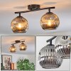 Ripoll ceiling light, globe light Smoke-coloured, 2-light sources