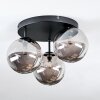 Chehalis ceiling light, globe light 34 cm Smoke-coloured, 3-light sources