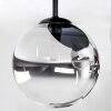 Chehalis ceiling light, globe light 34 cm clear, Smoke-coloured, 3-light sources