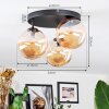 Chehalis ceiling light, globe light 34 cm Amber, 3-light sources
