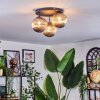 Chehalis ceiling light, globe light 34 cm Smoke-coloured, 3-light sources