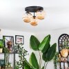 Chehalis ceiling light, globe light 34 cm Amber, 3-light sources