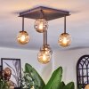 Chehalis ceiling light, globe light Amber, Smoke-coloured, 5-light sources