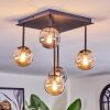 Chehalis ceiling light, globe light Amber, Smoke-coloured, 5-light sources