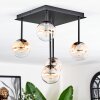 Chehalis ceiling light, globe light Amber, clear, 5-light sources