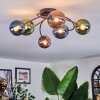 Chehalis ceiling light, globe light blue, green, coppery, 6-light sources