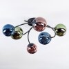 Chehalis ceiling light, globe light blue, green, coppery, 6-light sources