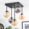 Chehalis ceiling light, globe light Amber, Smoke-coloured, 5-light sources