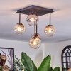 Chehalis ceiling light, globe light Amber, clear, Smoke-coloured, 5-light sources