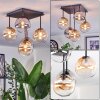 Chehalis ceiling light, globe light Amber, clear, Smoke-coloured, 5-light sources