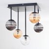 Chehalis ceiling light, globe light Amber, clear, Smoke-coloured, 5-light sources