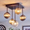 Chehalis ceiling light, globe light Amber, clear, Smoke-coloured, 5-light sources