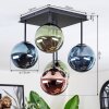 Chehalis ceiling light, globe light blue, green, coppery, 5-light sources