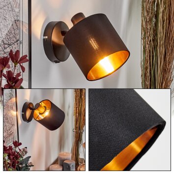 Alsen wall light, wall spotlight black, 1-light source