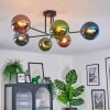 Gastor ceiling light, globe light 80 cm blue, green, coppery, 6-light sources