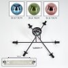 Gastor ceiling light, globe light 80 cm blue, green, coppery, 6-light sources