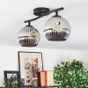 Ripoll ceiling light, globe light chrome, Smoke-coloured, 2-light sources