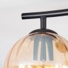 Koyoto ceiling light, globe light Amber, clear, 2-light sources