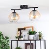 Koyoto ceiling light, globe light Amber, clear, 2-light sources