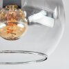 Koyoto ceiling light, globe light 37 cm clear, Smoke-coloured, 3-light sources