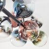 Gastor ceiling light, globe light blue, chrome, green, clear, coppery, Smoke-coloured, 10-light sources