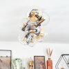 Koyoto ceiling light, globe light gold, black, 8-light sources