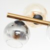 Koyoto ceiling light, globe light gold, black, 8-light sources